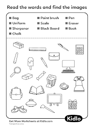 In this exercise you have to match the words with the pictures. Match Words To Its Pictures Sorting Worksheet 04 Kidlo Com