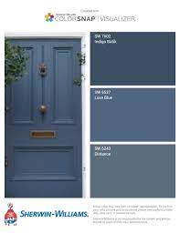 Front Door Slate Blue Color Options Color Matched By Sherwin Williams Luxe Blue Indigo B Front Door Paint Colors Paint Colors For Home Exterior House Colors