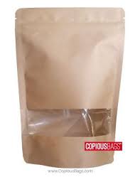 3x5 Kraftvue Stand Up Bag With Rectangle Window Copious Bags Plastic Food Packaging Pouch Packaging Resealable Pouch