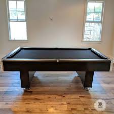 Finished Installing This 7 Foot Cl Bailey Addison Pool Table In San Clemente Black Cloth Billiards Man Cave Basement Black Basement Ceiling Black Ceiling