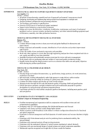 A career in any engineering field is an excellent mechanical engineer resume section headings. Mechanical Engineer Design Resume Samples Velvet Jobs