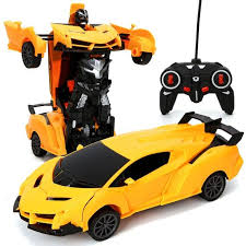 Yellow electric rc buggy racing on an offroad outdoor track. 2 In 1 Rc Car Toy Transformation Robots Car Driving Vehicle Sports C Slowmoose