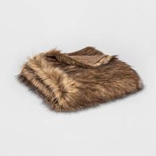 Custom orders and lining selection accepted. Faux Fur Throw Blanket Brown Threshold Walmart Com Walmart Com