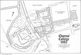 Queens College Cambridge Map Old Views And Plans | Queens' College