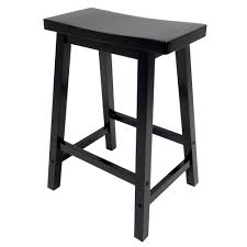Bar stools are commonly available in a few different heights but the most popular are counter height bar stools (about 24 to 27 in height) and bar height no matter which size of barstool you are after, always ensure that there is about 10 of space between the top of the seat to the underside of the. Winsome Wood Satori Saddle Seat Counter Stool 24 Black Finish Walmart Com Walmart Com