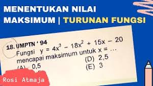 Sebagai contoh, dimensi matriks di bawah ini adalah 2 × 3 (baca dua kali tiga) karena terdiri dari dua baris dan tiga kolom: Cara Menghitung Nilai Maksimum Fungsi Nilai Stasioner Turunan Fungsi Youtube
