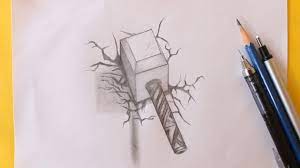 Shop affordable wall art to hang in dorms, bedrooms, offices, or anywhere blank walls aren't welcome. How To Draw Thor Hammer Easy Thor Storm Breaker Hammer Sketch With Cracks By Pencil Youtube