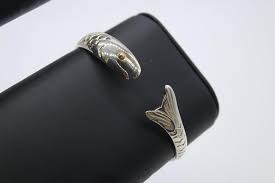 Free shipping for orders over $125. 925 Sterling Silver 14k Gold Eden Cape Cod Style Fish Bracelet Schooner Chandlery