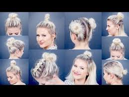 After securing your hair in a bun, clip skinny strips of hair extensions all around the base of the elastic. 10 Different Hairstyles For Short Hair Bun Edition Blissed Hub Short Hair Styles Easy Short Hair Tutorial Braids For Short Hair
