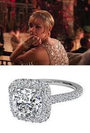 The Great Gatsby Engagement Ring Worn By Daisy Buchanan Ritani Sapphire Diamond Engagement White Gold Wedding Rings Celebrity Engagement Rings