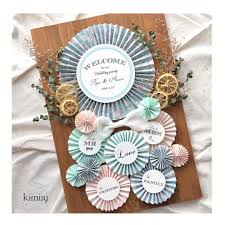 100均でおしゃれ ペーパーファン の作り方 先輩花嫁の実例30選 ペーパーファン 作り方 ペーパーファン 結婚式 ウェルカムボード 手作り