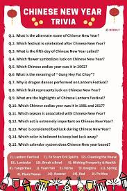 New year's eve trivia games based on news, sports, and pop culture events from 2020! 50 Chinese New Year Trivia Questions Answers Meebily