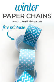 Simple paper crafts for kids & family. Winter Paper Chain Free Printable The Art Kit
