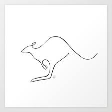 Kangaroo One Line Drawing Wildlife Animal Art Print By Carolinasdelight Society6