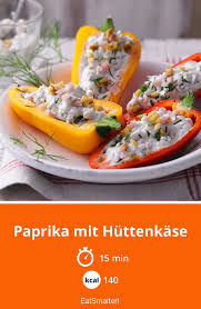 Paprika Mit Huttenkase Rezept Rezepte Huttenkase Gesunde Rezepte