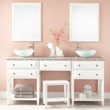 72 Glympton Vessel Sink Double Vanity With Makeup Area White Vessel Sink Vanity Vanity Sink Bathroom Vanity