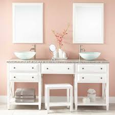 D bath vanity in white with marble vanity top in carrara white with white basin Today Lovely Single Bathroom Vanities Vessel Sinks The Best Ideas For Your Interior