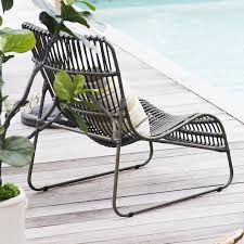 Open Weave All Weather Wicker Armless Chair Lounge Chair Outdoor Outdoor Living Furniture Outdoor Chairs