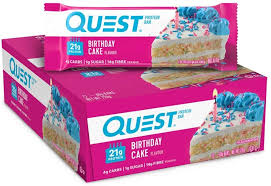 Chocolate eclairs in cake form! Amazon Com Quest Nutrition Birthday Cake High Protein Low Carb Gluten Free Keto Friendly 12 Count Health Personal Care