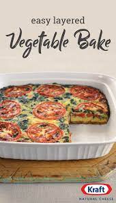 Easy Layered Vegetable Bake Stuffing Mix Pre Shredded Cheese And Frozen Chopped Spinach Are All The Tasty I Baked Vegetables Baking Recipes Healthy Recipes