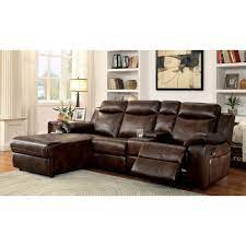 Power reclining sofa, power reclining loveseat and wedge. Furniture Of America Faux Leather Reclining Sectional With Chaise Overstock 12509889