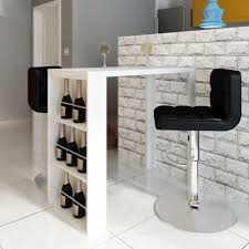 White Gloss Counter Height Bar Dining Table Coffee Furniture 12 Bottle Wine Rack Bar Dining Table Modern Bar Table Coffee Table To Dining Table