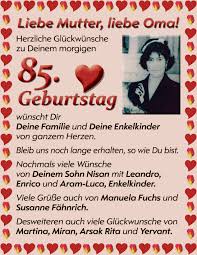 Geburtstagswunsche Zum 85 Geburtstag Fur Oma