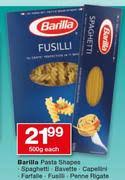 Nous ne pouvons répondre aux messages privés. Special Barilla Pasta Shapes 500g Each Www Guzzle Co Za