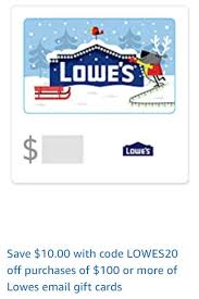 You can use a lowe's gift card to buy lowe's products and services. Amazon Purchase 100 Lowe S Gift Card For 90