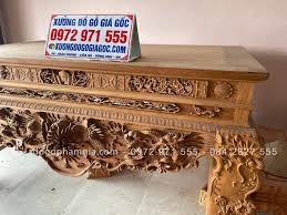 Sập Thờ Tứ Linh Chân 26 Gỗ Gụ Lào Ván Mặt Liền Hàng Dày Dặn (Chú Hòa, Hà  Nam)