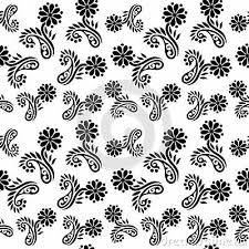 Hounz black & white photo background. Vector Seamless Black And White Flower Pattern Background Background Design With Texture Geome Background Patterns Flower Patterns Indian Block Print Fabric
