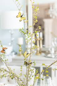 Pretty Spring Table Centerpiece With Butterfly Clips Centerpiece Butterflydecorations Bridalshower Spring Table Decor Spring Table Centerpieces Spring Table