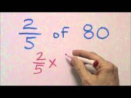 Change the word of into a multiplication sign;. Finding A Fraction Of A Number Youtube