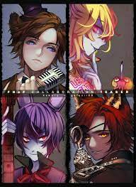 Freddy Bonnie Foxy Chica Human Form Anime Boys Girl Text Microphone Guitar Five Nights At Freddy S Fnaf Drawings Anime Fnaf Fnaf Freddy