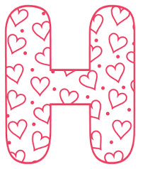 Valentine Stencils Printable Love Font With Hearts In 2020 Large Letter Stencils Valentines Letter Letter Stencils