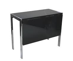 Buxton Black Glass Drop Leaf Table 90w X 45 90l X 76h Cm 251