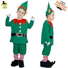 Elf Costume Kids Children Kids Elf Costume Role Play Green Elf Santa Claus Outfit Cosplay Christmas Party Performance Boy S Elf Costumes Boys Costumes Aliexpress