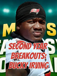 Second-Year Breakout: Bucky Irving, Running Back, Tampa Bay Buccaneers —  average draft position ~23 overall (Round two). Listed first