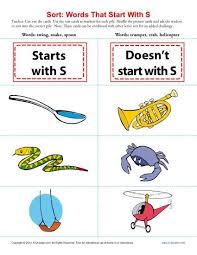 Words Starting With Letter S Beginning Consonant Worksheets Words Worksheets Letter S