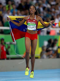 Yulimar rojas registró una nueva marca mundial al alcanzar los 15.67 metros. Yulimar Rojas Of Venezuela Celebrates Placing Second In Competes In The Women S Triple Jump Final On Day 9 Of The Rio 20 Rio 2016 Rio Olympics 2016 Triple Jump