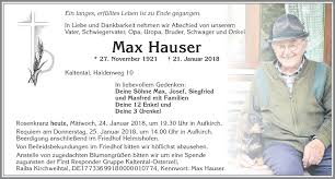 Berufserfahrung, kontaktdaten, portfolio und weitere infos: Traueranzeigen Von Max Hauser Trauer Im Allgaeu De