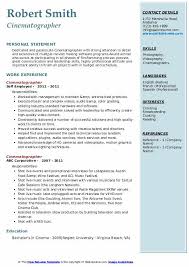 cinematographer resume samples qwikresume