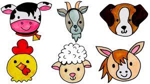 It is important to leave a gap between them of approximately the same size as an eye. How To Draw Cute Animal Faces For Kindergarten Drawing And Coloring For Kids Youtube