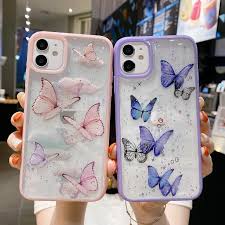 Buy Cute Butterfly Clear Phone Case For Iphone 12 Max 12 11 Pro Max Cases Epoxy Soft For Iphone Xr Xs Max X 7 8 Plus Fundas Coque Cover At Affordable Prices