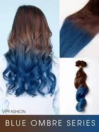 Vpfashion Blue Shade Colorful Ombre Indian Remy Clip In Hair Extensions Series C031 C031 Vpfashion Com Hair Dye Tips Brown Hair Extensions Blue Tips Hair