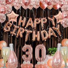 ： rose gold ， material: 1 Set Rose Gold Theme Birthday Party Decorations 18 21 30 40 50th Birthday Party Supplies Rose Gold Chrome Confetti Balloons Ballons Accessories Aliexpress