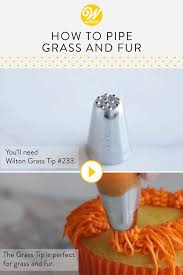 The Grass Tip Is Popular For Making Buttercream Grass And For Piping Hair Or Fur Learn How To Cake Decorating Techniques Creative Cake Decorating Cake Piping