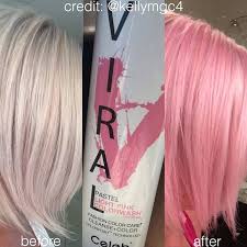382 Likes 22 Comments Celeb Luxury Celebluxury On Instagram Kellymgc4 Used Viral Pastel Light Pink Col Light Pink Hair Pink Shampoo Redken Hair Color