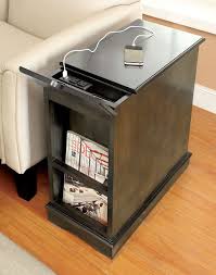 Side Table With Usb End Tables With Storage End Tables Grey Side Table