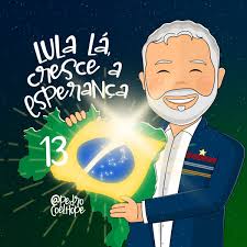 RT @LulaOficial: Com Lula para o Brasil brilhar de novo. Desenho do  @joaopedrorecife #BrasilDaesperança #EquipeLula